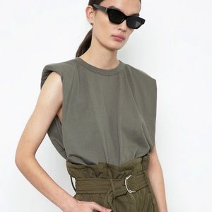 Frankie shop Eva padded muscle tee NWT